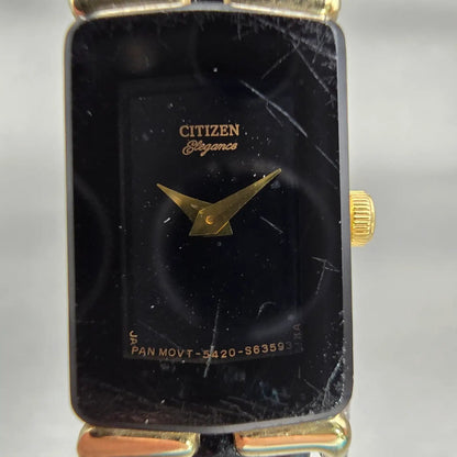 Citizen Elegance Watch Women 13mm Black Dial Gold Tone 5420-S21966 New Battery1