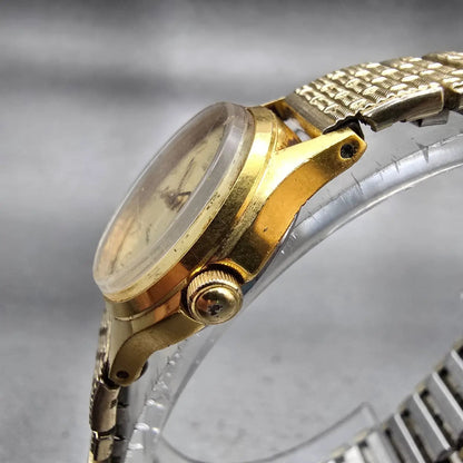 Citizen Seven Watch Women 22mm Gold Dial Gold Tone Round 2030-041682 New Battery2
