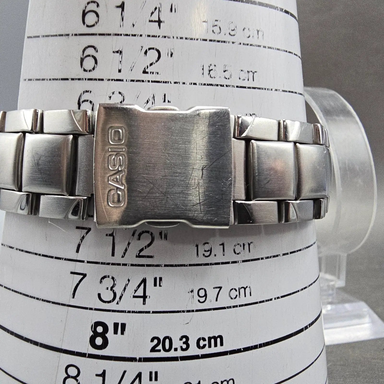 Casio AW-S90 Watch Men 41mm Silver Dial Silver Tone Analog Digital Solar Works10