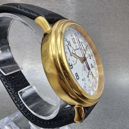 Movado Chronograph Watch Men 38mm White Dial Gold Tone Date 87.A5.860 New Batt3