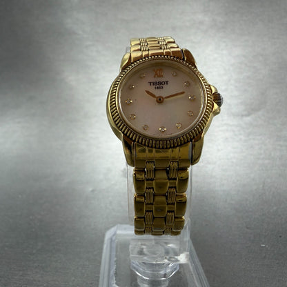 Tissot Watch Women 24mm MOP Dial Gold Tone Round C218/318C Round New Battery5