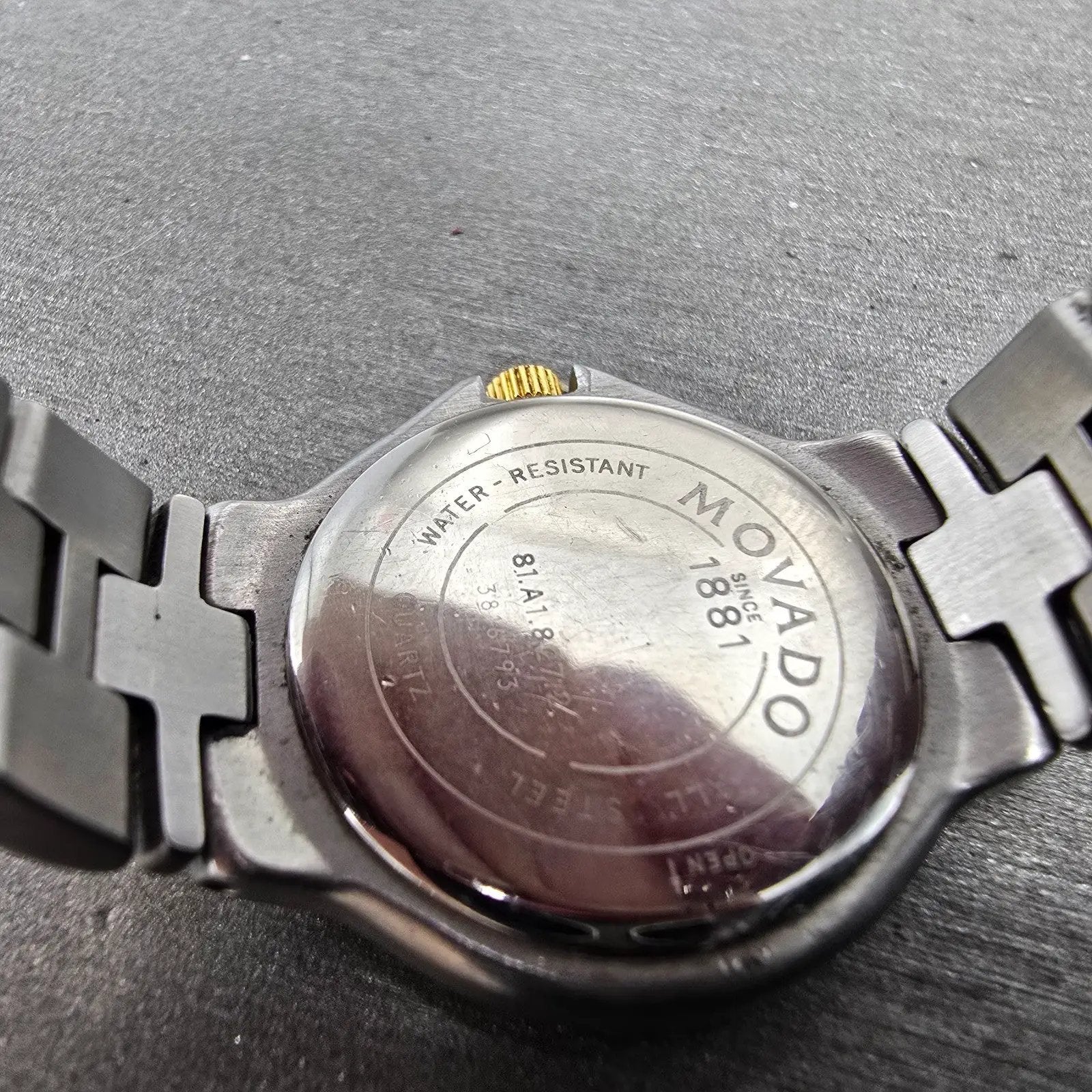 Movado Museum Watch Women 26mm Black Dial Two Tone Round 81.A1.827 New Battery P9