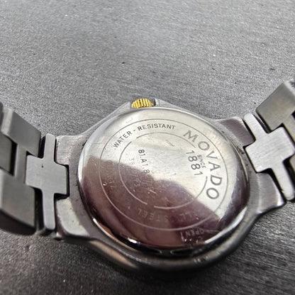 Movado Museum Watch Women 26mm Black Dial Two Tone Round 81.A1.827 New Battery P9