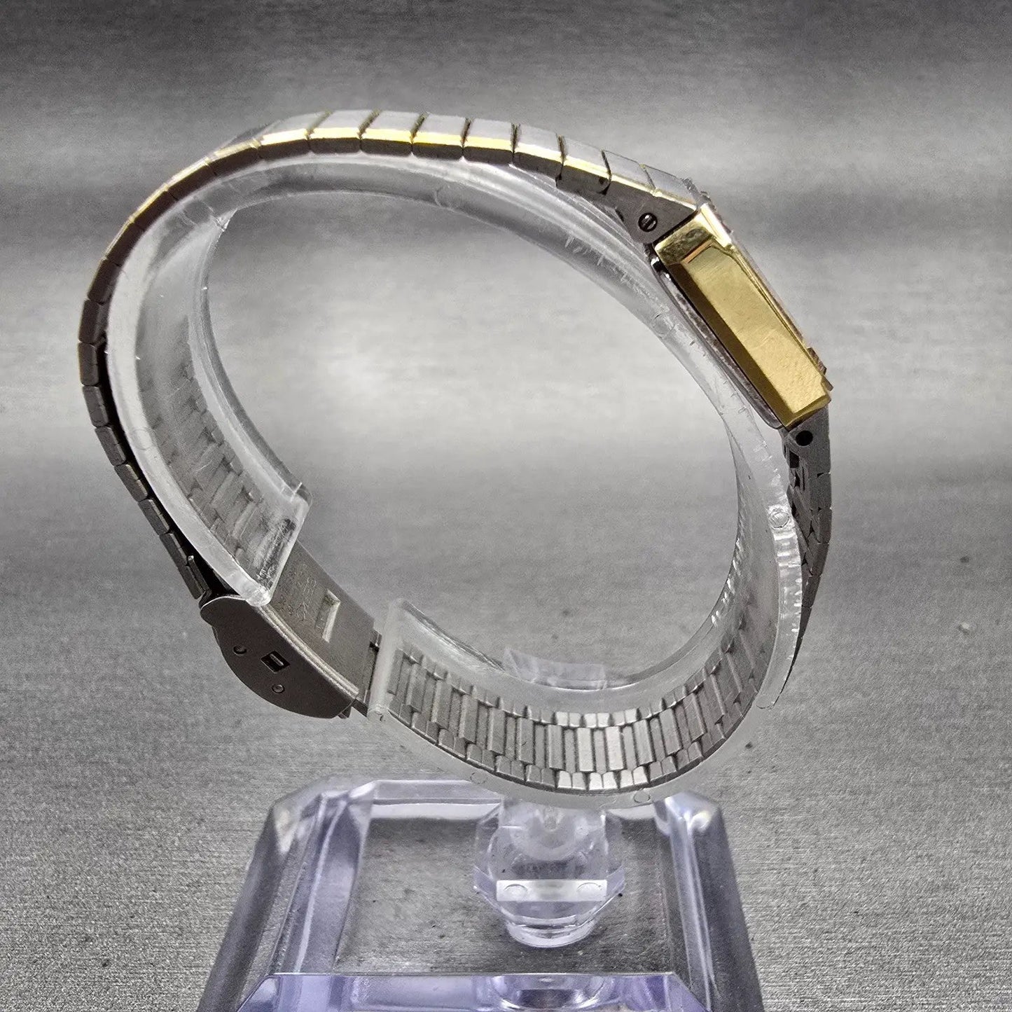 Seiko Tank Watch Women 13mm Silver Dial Two Tone Rectangle 1E20-5520 New Battery8
