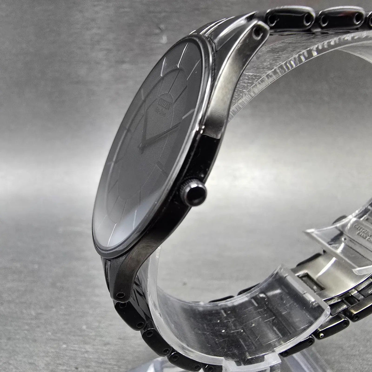 Citizen Stiletto Eco-Drive Watch Men 36mm Black Dial Black Case Round Works JP3