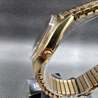 Citizen CQ Watch Men 36mm Gold Dial Gold Daydate Round 1100-S63812 New Batt NOS3