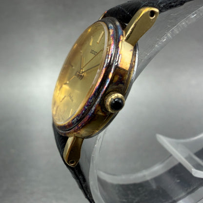 Seiko Exceline Watch Women 23mm Champagne Dial Gold Tone 4n21-0180 New Battery2