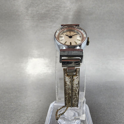 EDOX Watch Women 18mm White Dial Steel Round Manual Wind Runs Vintage