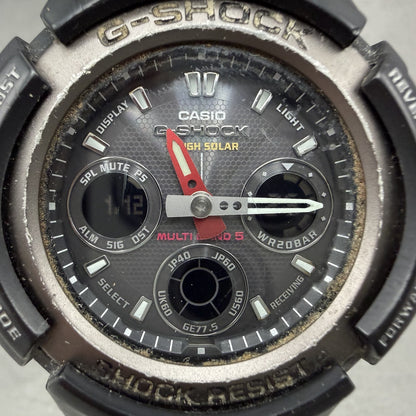 Casio GShock AWG101 Watch Men 48mm Gray Dial Black Alarm Chrono Solar Works1