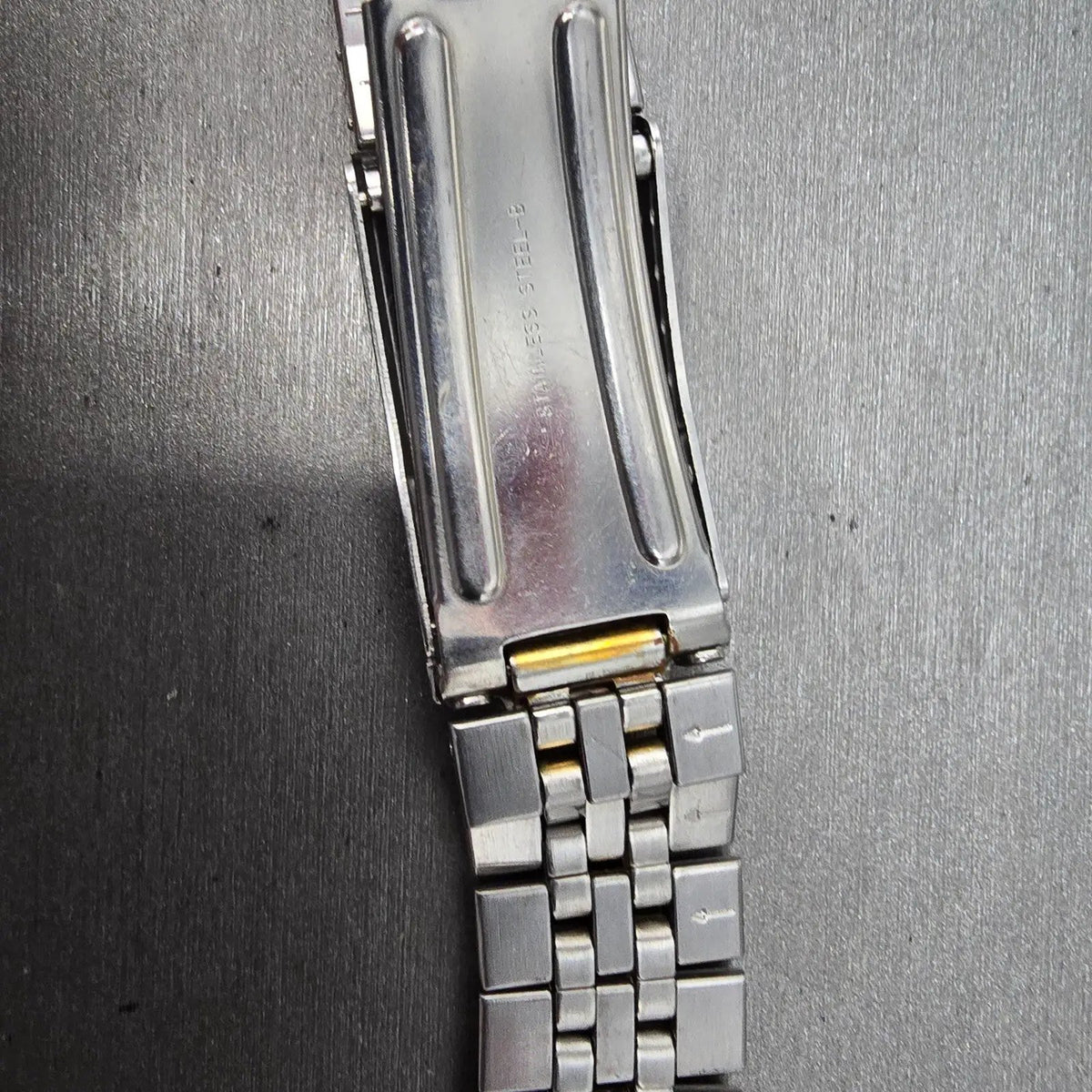 Seiko Bracelet 20mm Stainless Steel Two Tone Tri Folding Clasp VTG Japan8