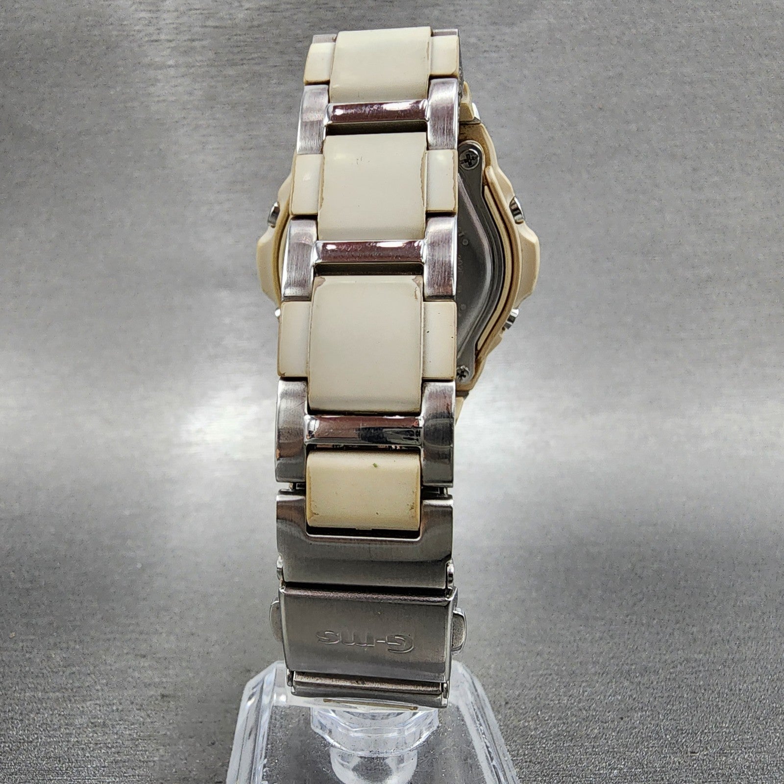 Casio BabyG MSG302C Watch Women 39mm White Dial Silver Analog Digital Works7