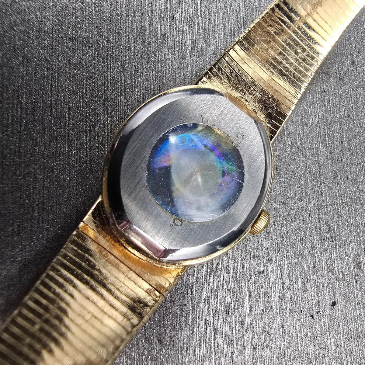 Citizen CQ Watch Women 17mm Cream Dial Gold Tone Gemmed 3220 New Battery NOS13