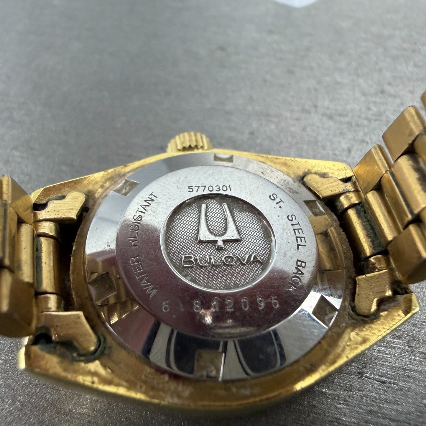 Bulova Super Seville Date Just Watch Women 26mm Gold Dial Gold Tone Automatic KL9