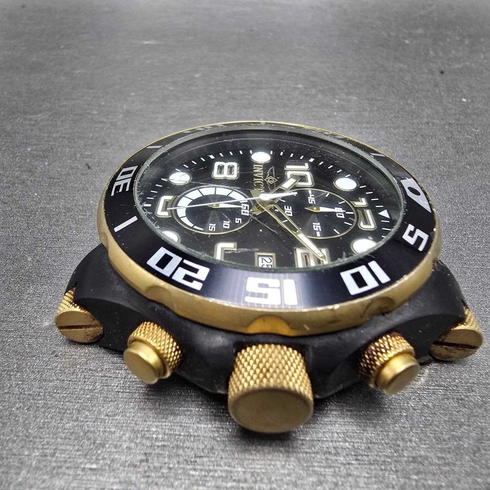 Invicta Pro Diver Chronograph Watch Men 51mm Black Dial Black Tone Date New Batt5