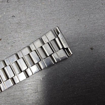 Seiko SQ Bracelet 19mm Stainless Steel Silver Tone Tri Folding Clasp VTG 111S9