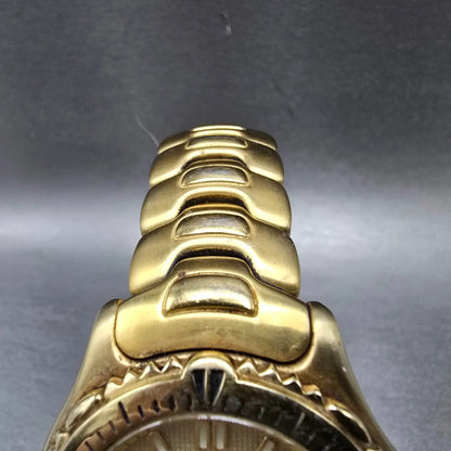 Citizen Solar Tech 180 Watch Men 38mm Gold Dial Gold Tone Date Round Works VTG4