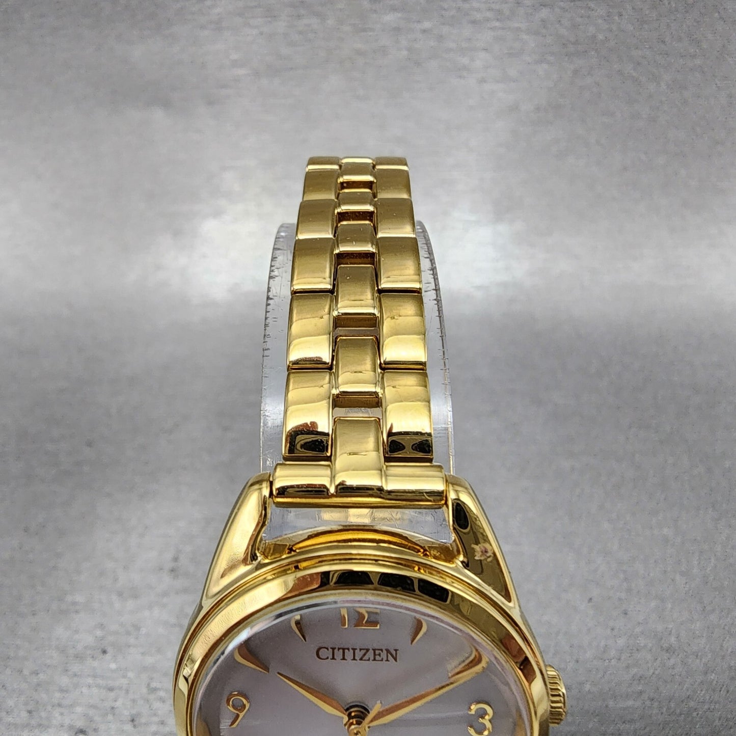 Citizen EcoDrive Watch Women 27mm White Dial Gold Tone Round EM068274A Works4