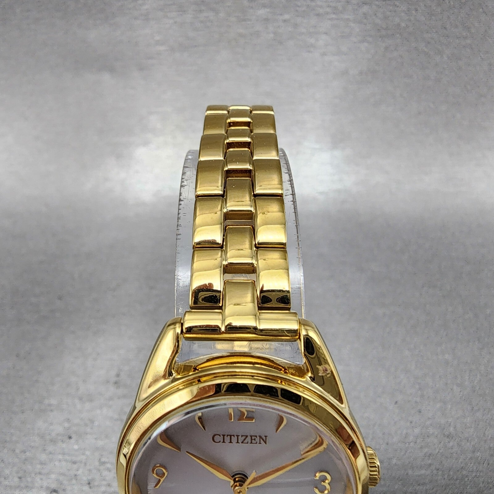 Citizen EcoDrive Watch Women 27mm White Dial Gold Tone Round EM068274A Works4