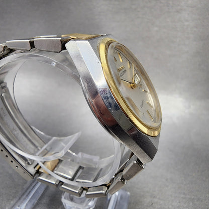 Bulova Accutron Quartz Watch Men 37mm Silver Dial Two Tone DualDay New Battery3
