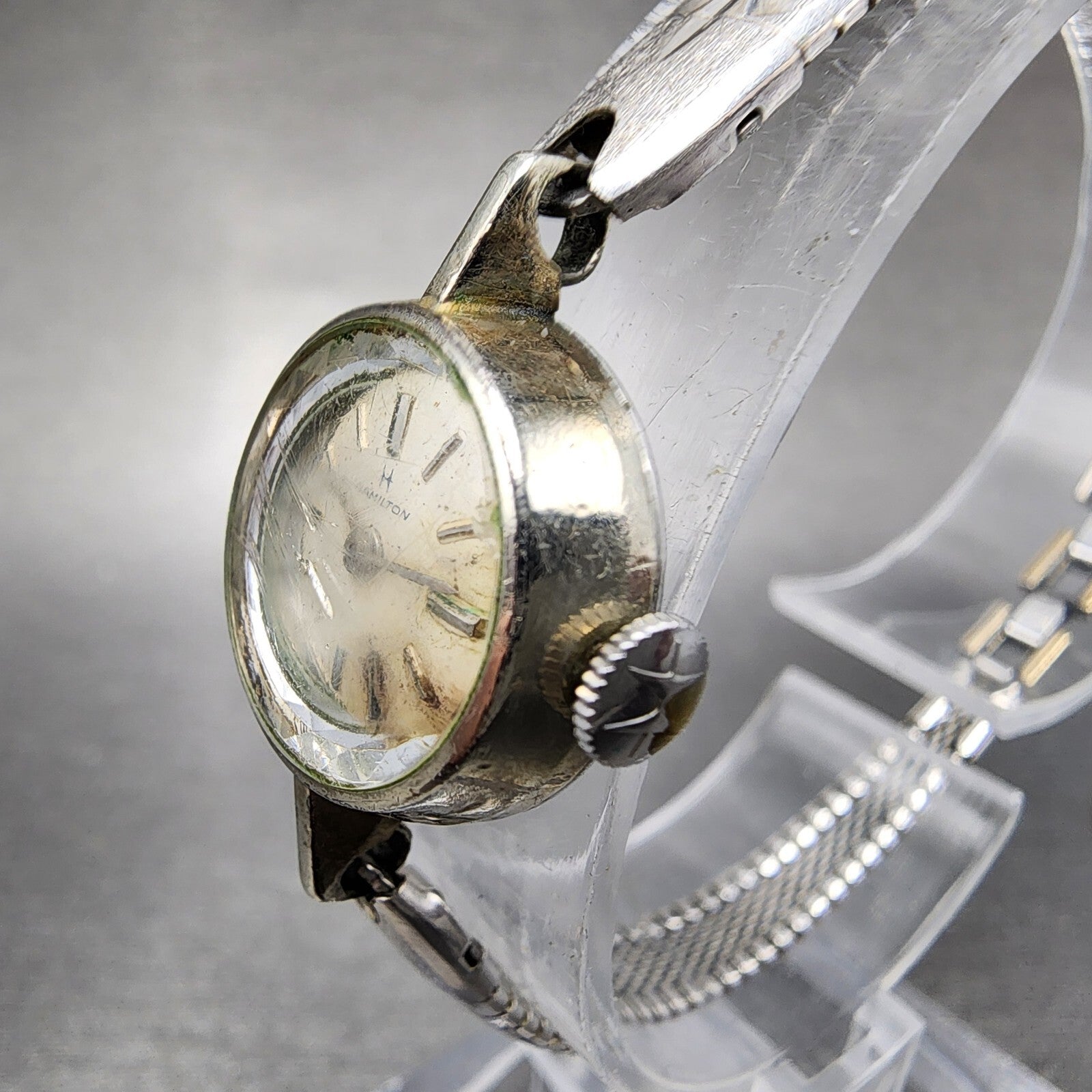 VTG Hamilton Watch Women 17mm White Dial Steel Round Manual Wind Runs2