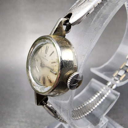VTG Hamilton Watch Women 17mm White Dial Steel Round Manual Wind Runs2