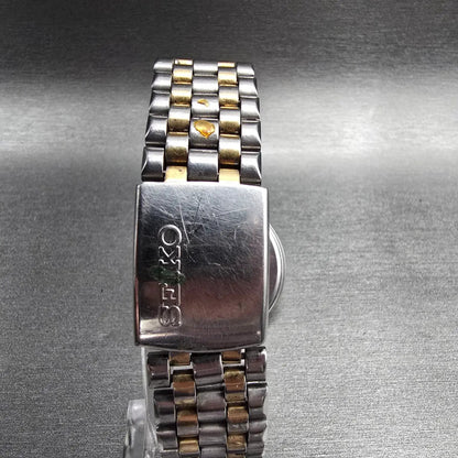 Seiko Spirit Watch Men 33mm White Dial Two Tone Round 5P31-6A50 New Battery JDM7