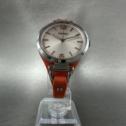 Fossil Georgia Watch Women 32mm White Dial Silver Tone Round ES3219 New Battery6