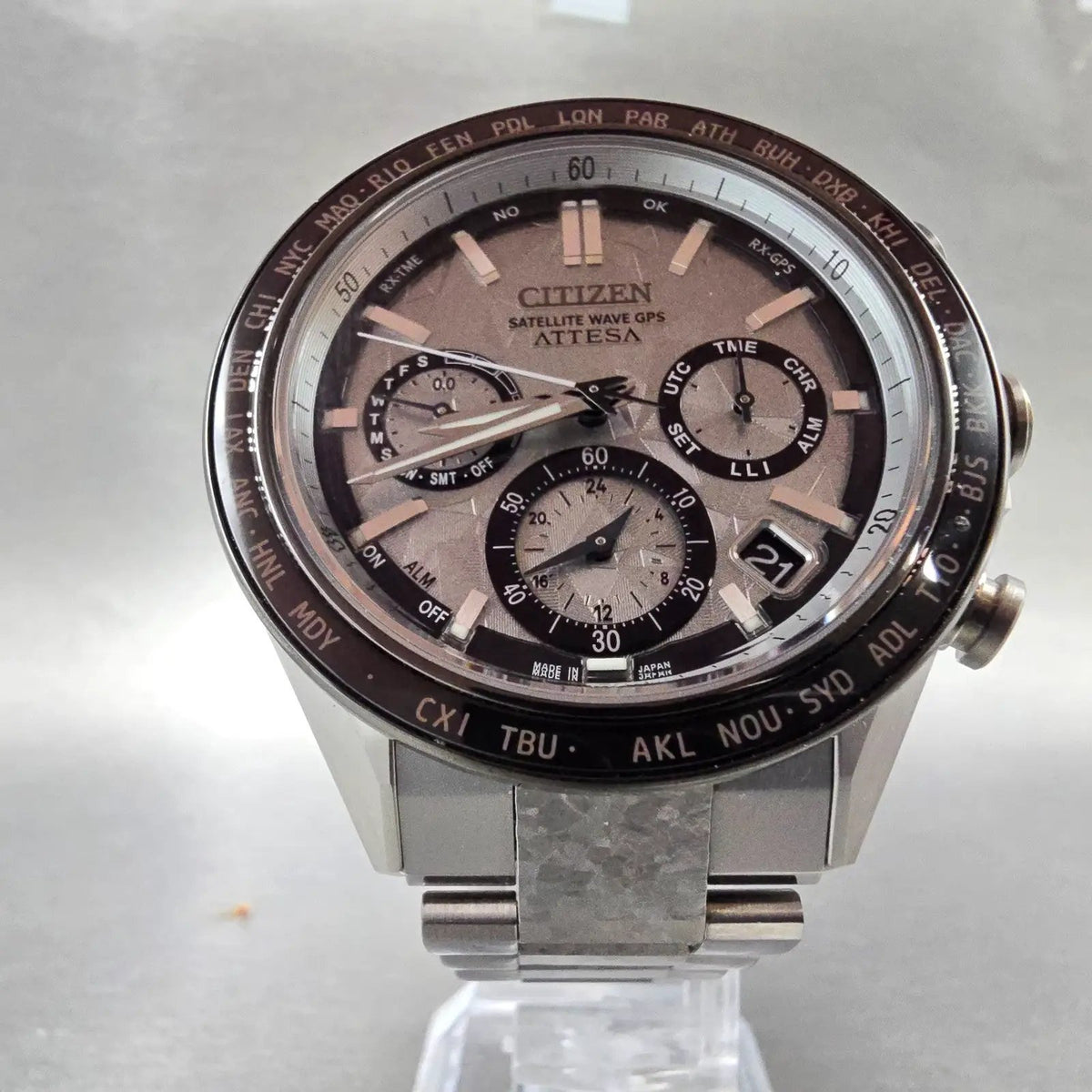 Citizen Attesa Eco-Drive Satellite Wave GPS Platinum Shine Watch Men5