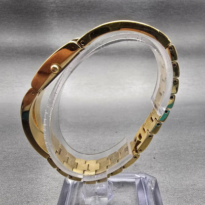 Bulova Watch Women 14mm MOP Dial Gold Tone Gemmed Rectangle 98V28 New Battery6