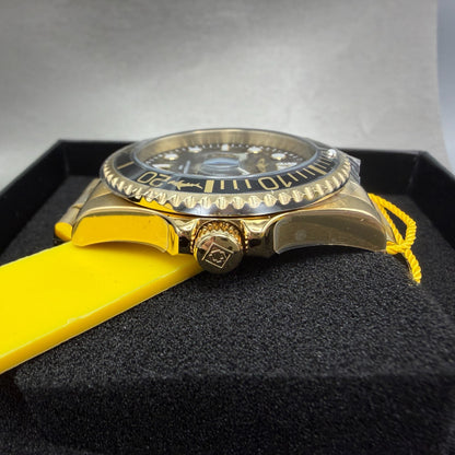 Invicta Pro Diver Watch Men 43mm Black Dial Gold Tone Date Round 300266