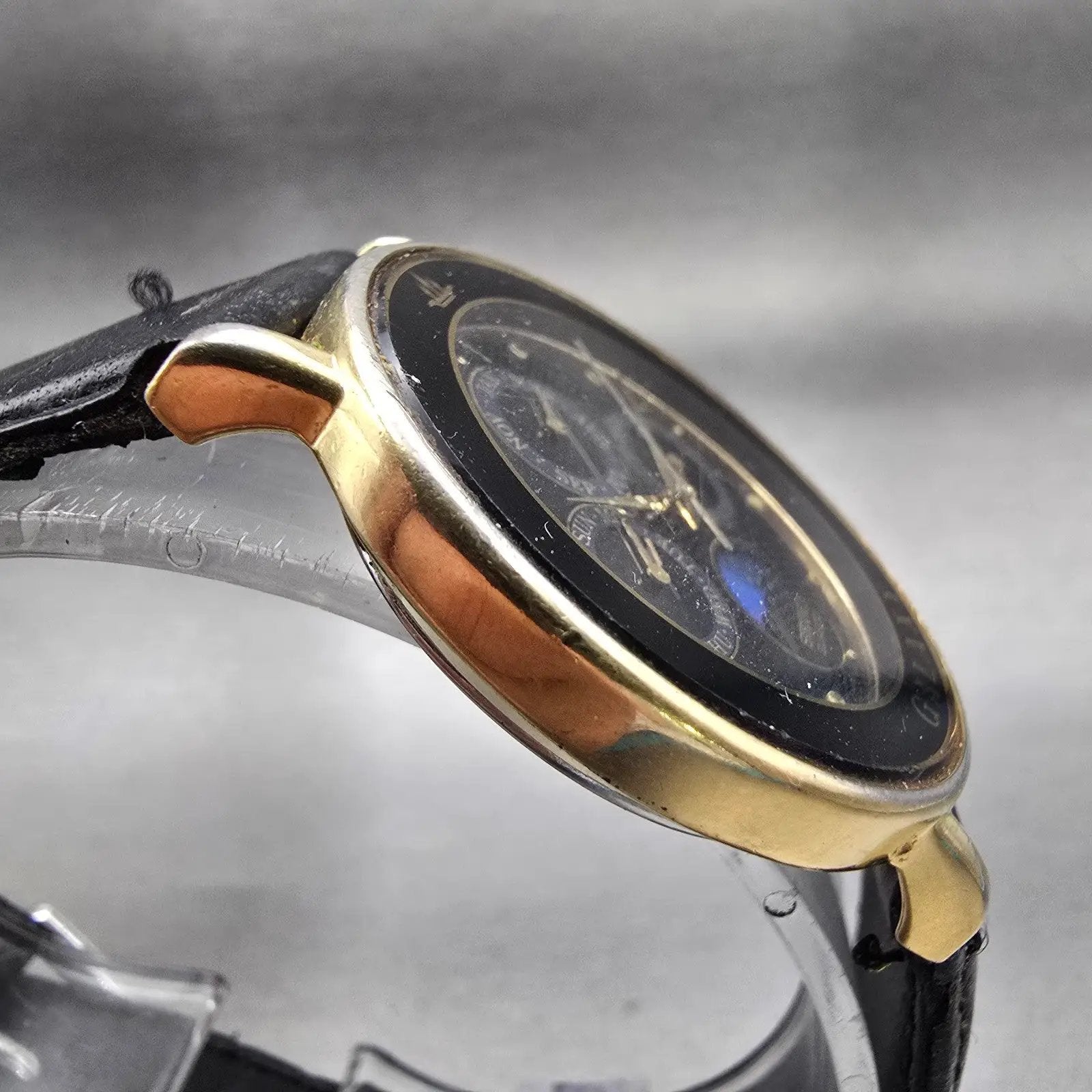 Seiko Galaxy Watch Men 35mm Black Dial Two Tone Sun Moon 5Y88-6010 New Battery3