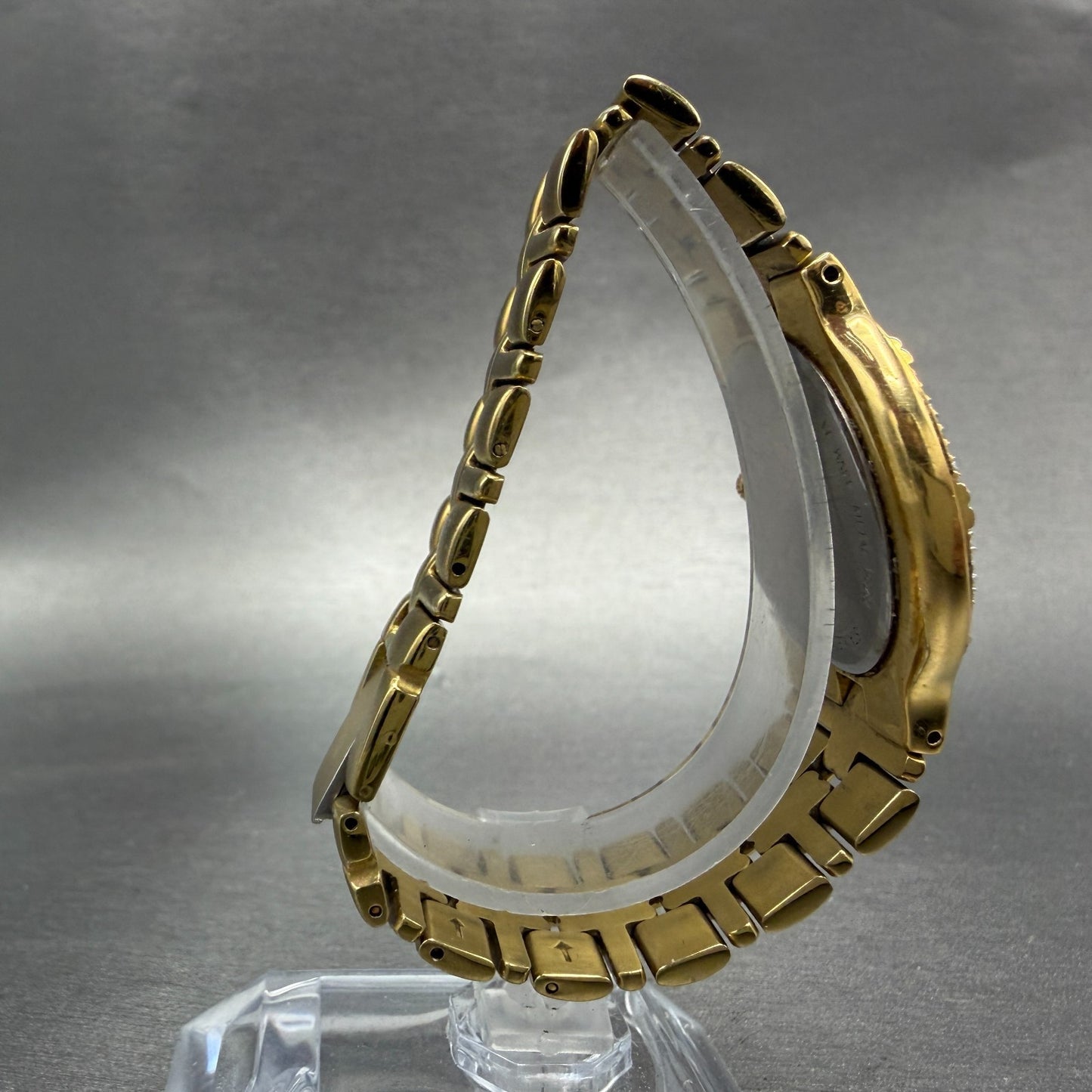 Bulova Watch Men 34mm White Dial Gold Tone Diamond Bezel Round 98E05 New Battery8