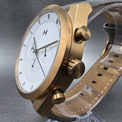 MMVMT Element Chrono Watch Men 44mm White Dial Rose Gold Round New Battery2