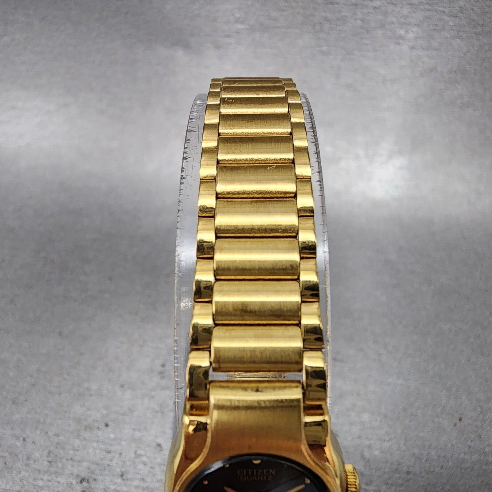 Citizen CQ Watch Women 17mm Black Dial Gold Tone Round 3220S10034 New Battery4