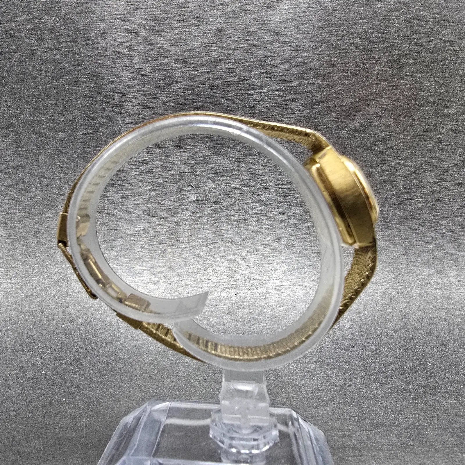 Bulova Accutron Watch Women 18mm Champagne Dial Gold Tone Rectangle PARTS9