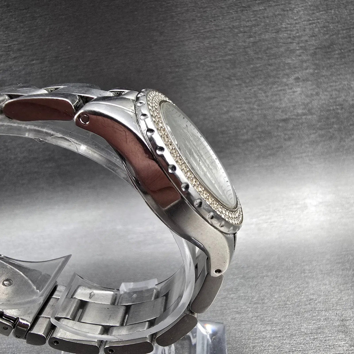 Michael Kors Madison Watch Women 33mm MOP Dial Silver Tone Date MK-5401 New Batt3