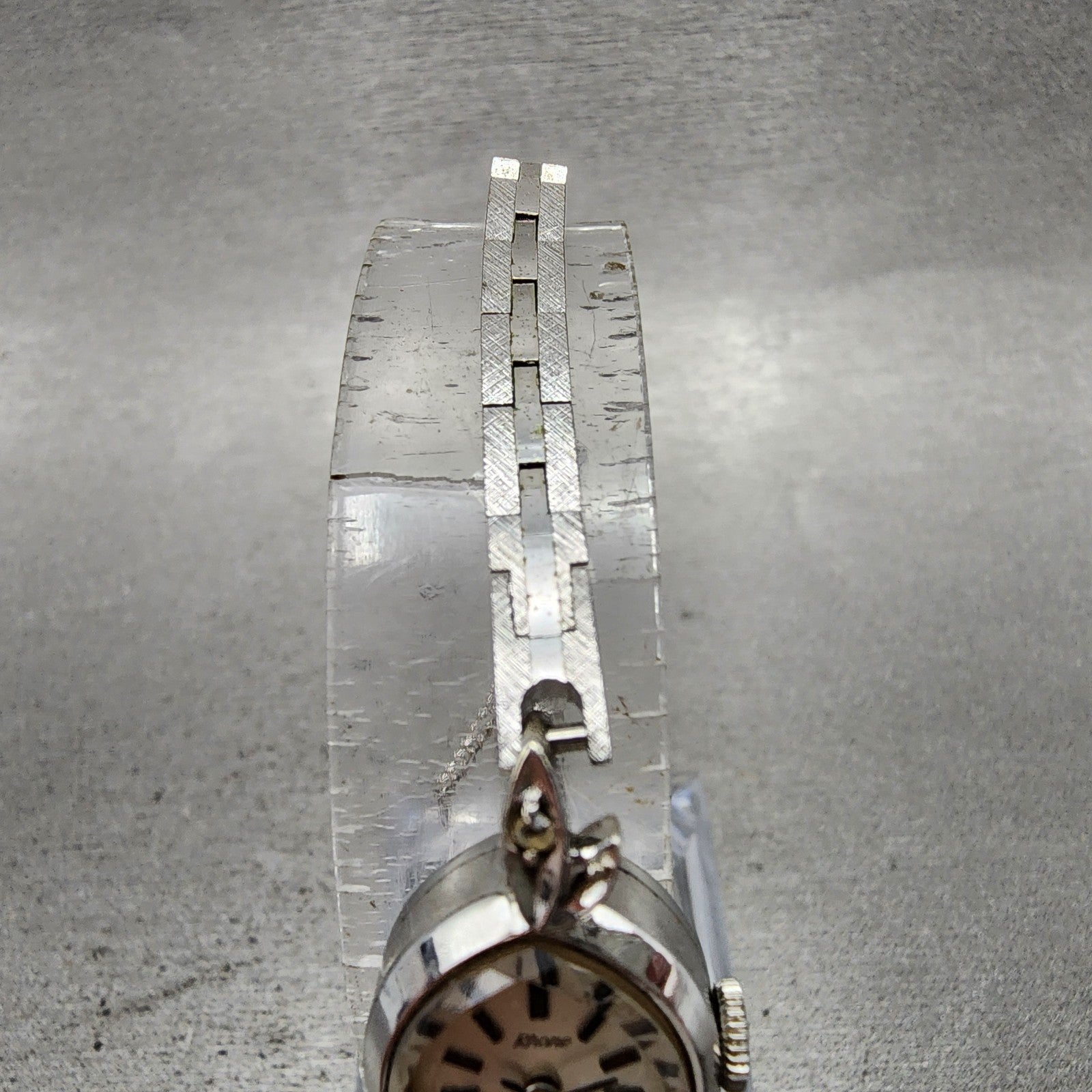 Citizen Rhone Watch Women 14mm Silver Dial White Gold Plated Oval Manual Runs4