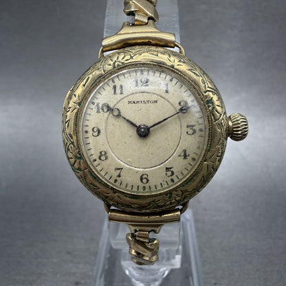 Hamilton Watch Women Cream Dial Gold Filled Manual Wind Grade 986 PARTS0
