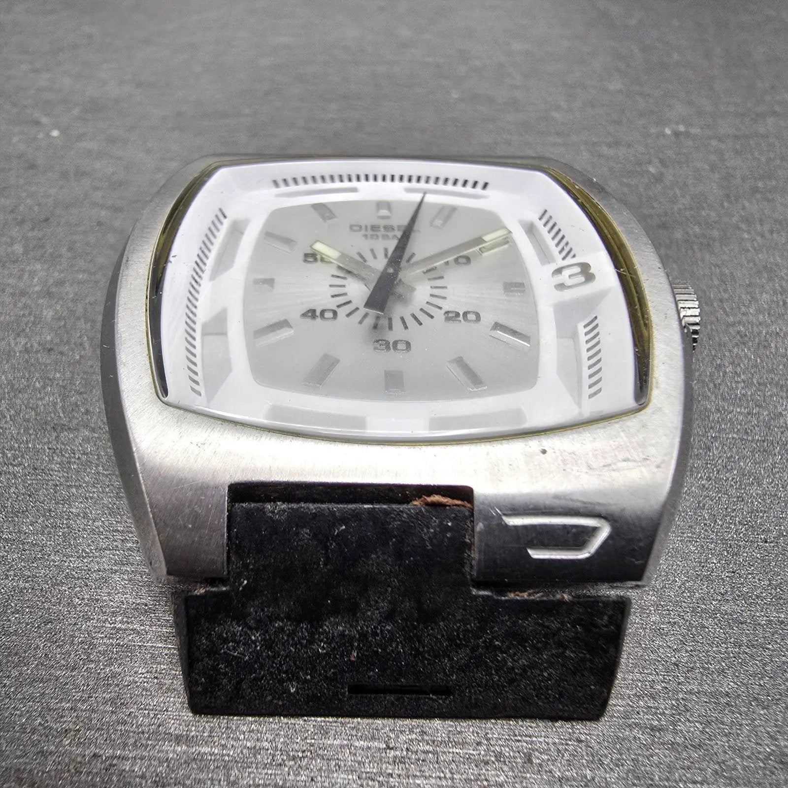 Diesel Watch Men 40mm Silver Dial Silver Tone Rectangle DZ-1100 PARTS3