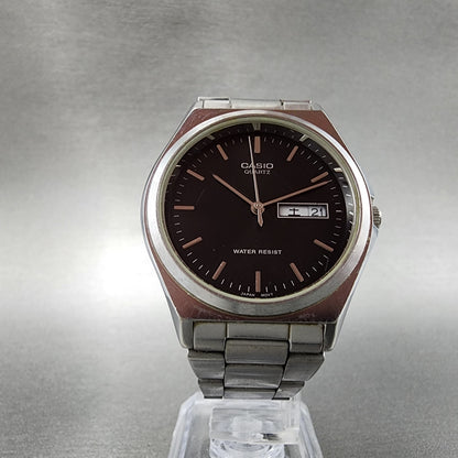 Casio MTP1240 Watch Men 36mm Black Dial Silver Tone Dadyate Round New Battery5