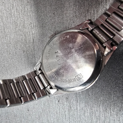 Seiko SQ Watch Women 23mm Silver Dial Silver Tone Daydate 3523-0039 New Battery)10