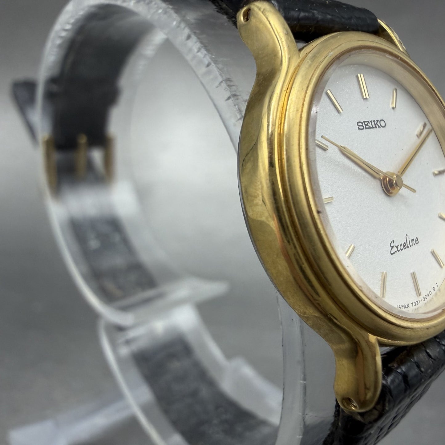 Seiko Exceline Watch Women 24mm White Dial Gold Tone 7321-044B New Battery3