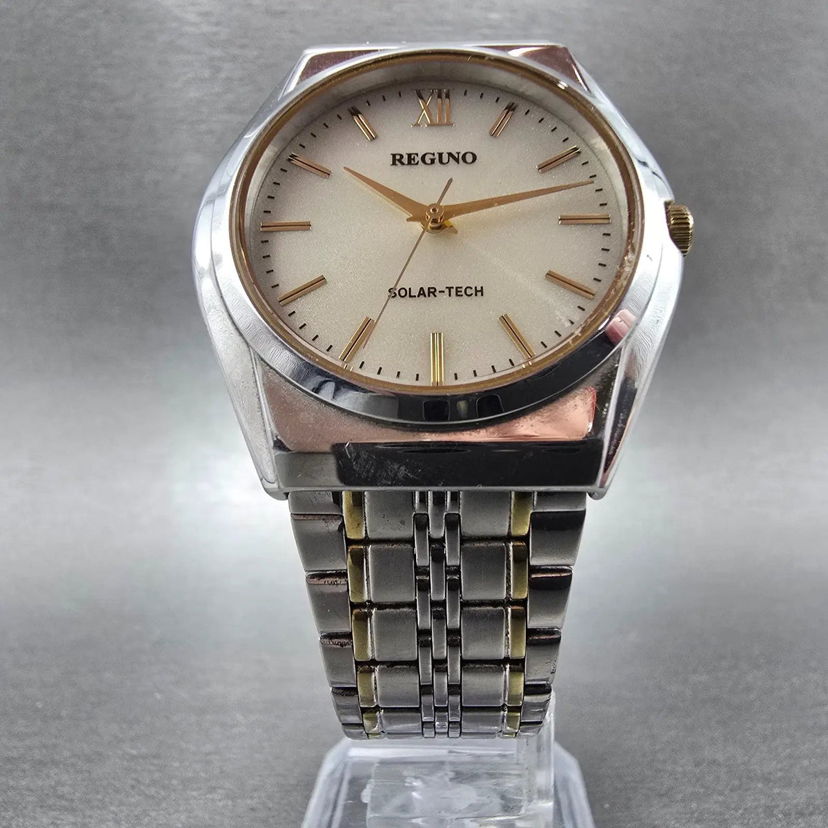 Citizen Reguno Solar Watch Men 35mm White Dial Two Tone E031-T017215 Runs6