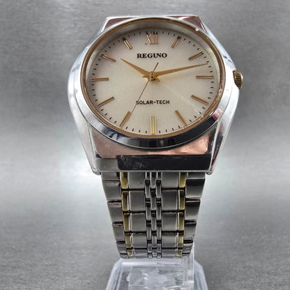 Citizen Reguno Solar Watch Men 35mm White Dial Two Tone E031-T017215 Runs6