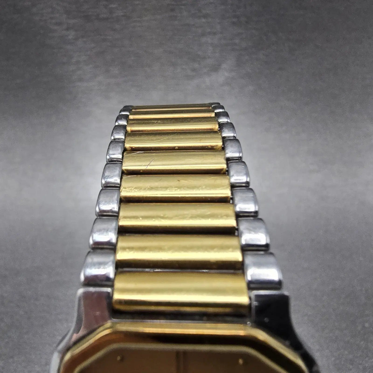 Movado Watch Men 28mm Gold Dial Two Tone Rectangle 87-41-471 Swiss PARTS6