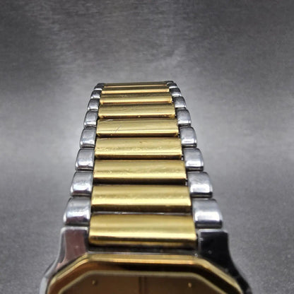 Movado Watch Men 28mm Gold Dial Two Tone Rectangle 87-41-471 Swiss PARTS6