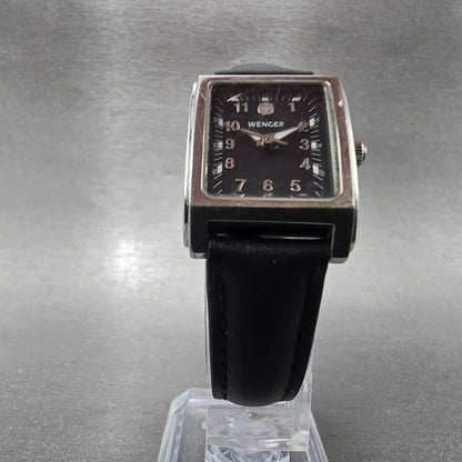 Wenger Swiss Military Tank Watch Women 20mm Black Dial Silver Tone 7511X New Bat5