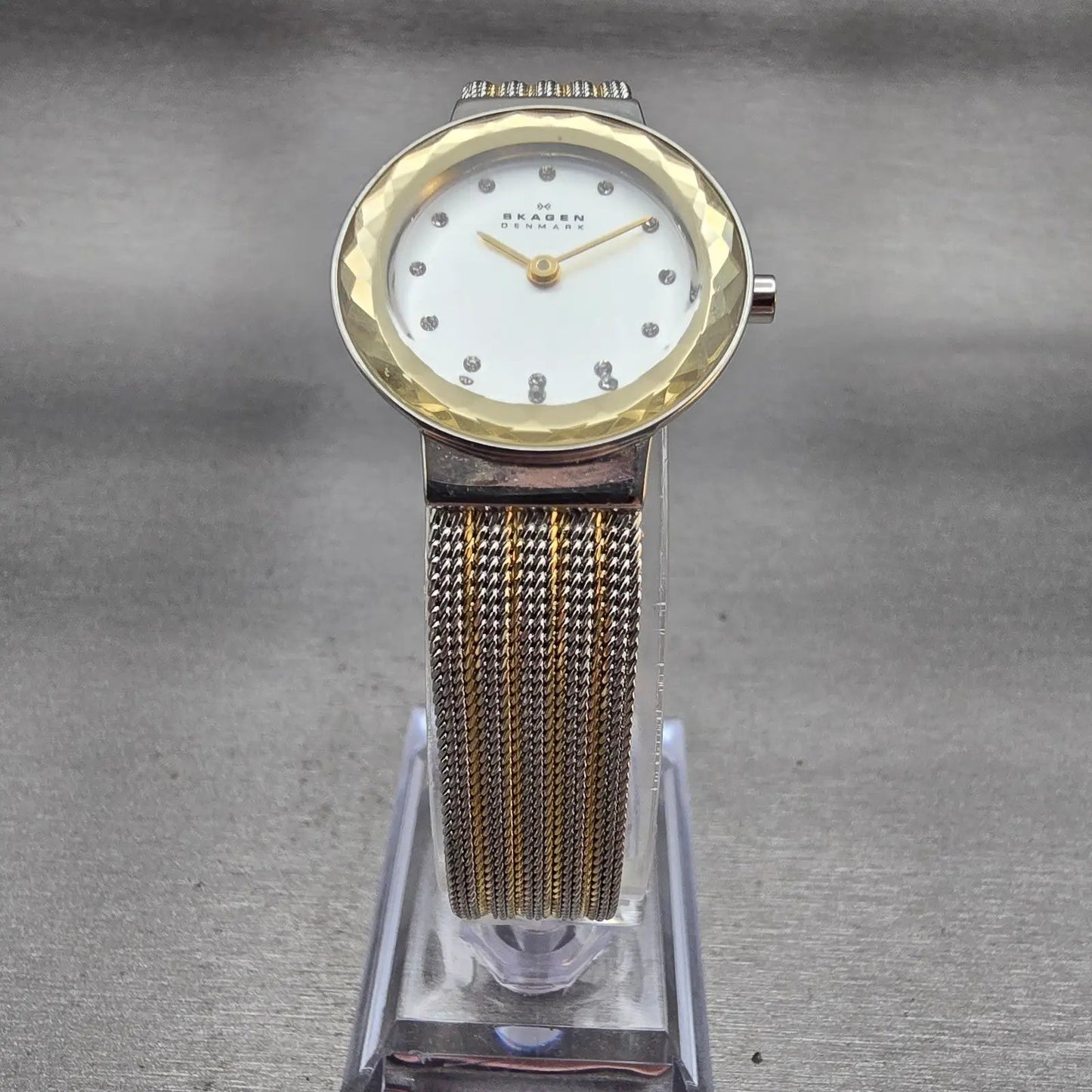 Skagen Leonora Watch Women 25mm Silver Dial Two Tone Round 456SGS1 New Battery5