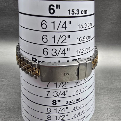 Bulova Marine Star Watch Women 24mm Gold Dial Two Tone Date Round 90G17 New Batt9