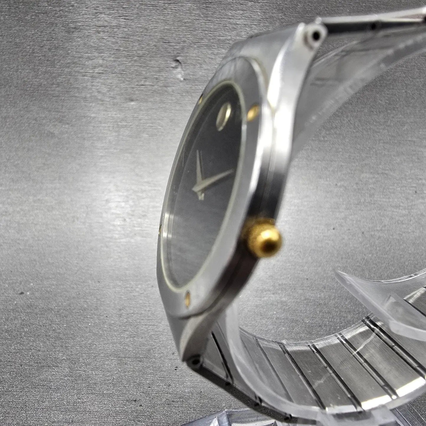 Movado Museum Watch Men 32mm Black Dial Two Tone Round 86-42-876K New Battery2